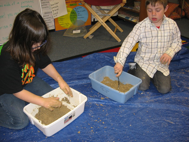 Investigating the properties of sand.