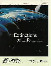 Jack Sepkoski i David M. Raup publiquen un anàlisis d’estadística del registre fòssil d'invertebrats marins que mostra u paró d’extinció en massa.