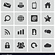 Black internet icons set vector 1696410