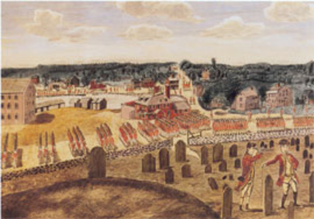 British Soldiers destroy colonists' weapns depot