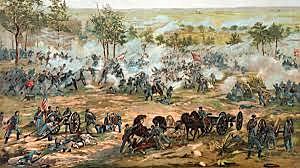 The battle of Gettysburg