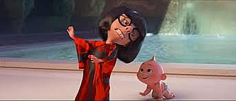 Bob has to have Edna mode babysit jack jack to control his powers