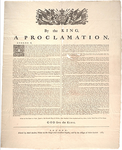 1763; Proclamation of 1763