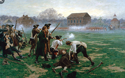 April  1775, Guns Fired at Lexington and Concord and The Start of The American Revolutionary War