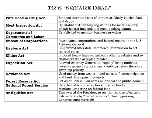 Teddy Roosevelt's-Square Deal