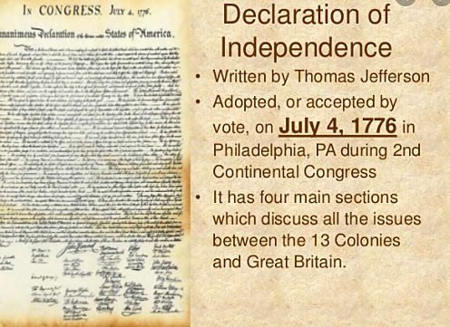 July 4, 1776: Declaration of Independence adopted