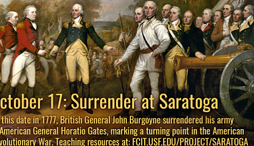 October 17, 1777: Burgoyne surrenders at Saratoga
