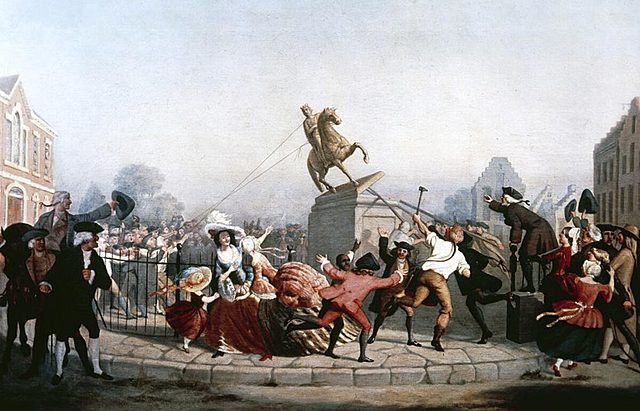 Statue of King George Toppled