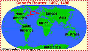 John Cabot: sponsored by the country of England.