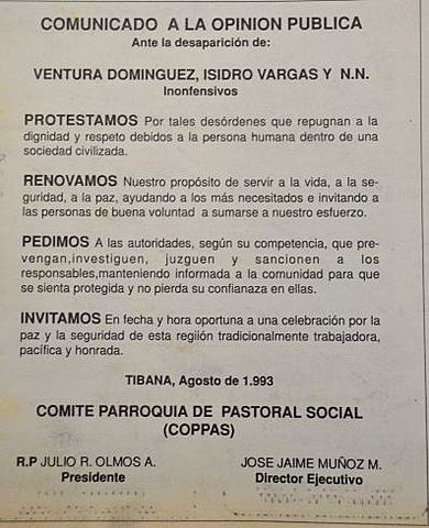 COMUNICADO A LA OPINION PUBLICA