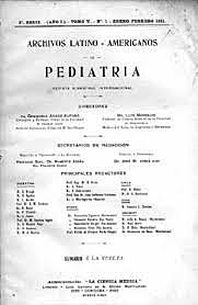Primera edición de los archivos latinoamericanos de pediatría