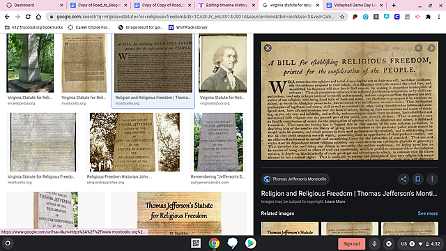 Virginia status for religous freedom