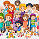 Png clipart family cartoon illustration extended family family cartoon child people