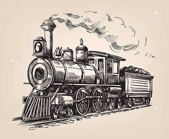 Locomotora de vapor.