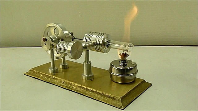 Motor Stirling, motor de aire caliente.