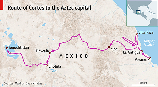 Hernan Cortes sailed for Spanish