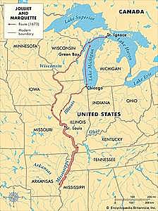 Louis Joliet and Jacques Marquette: sponsored by the country of France