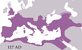 The roman Empire reaches its largest extent