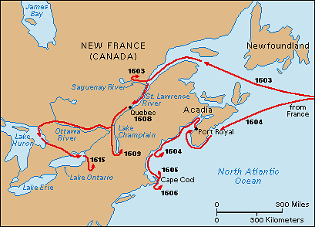 Samuel de Champlain sailed for the French