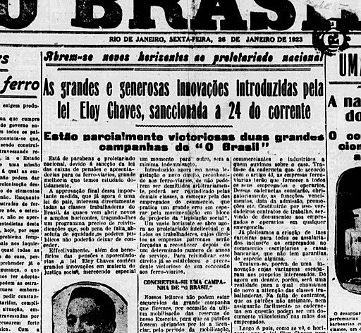 Criação do CAPS (caixa de aposentadoria e pensões)