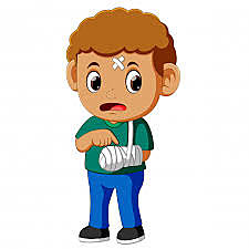 Primer accident, em trenco el braç