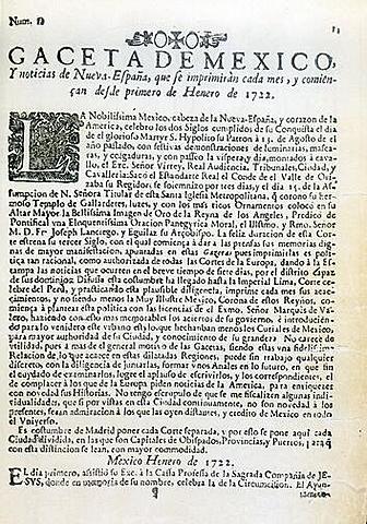 Primer periódico de México