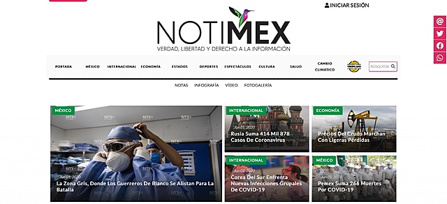 Notimex en internet