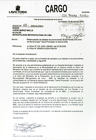 OFICIO DE LA MLV A LA MML