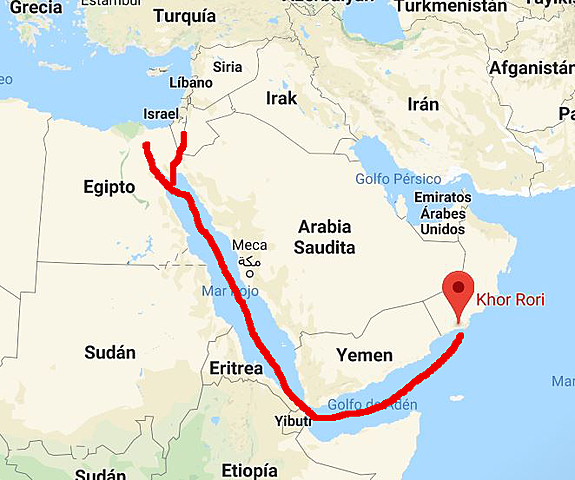1A Ruta del incienso. Ruta de comercio entre Egipto a India a través de Arabia y de ahí llevaban mercancías a Europa.