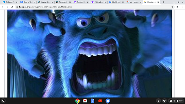 boo sees sully scare somebody rising action