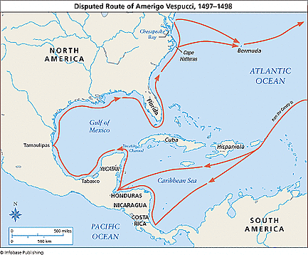 AMerigo Vespucci/sailed for Spain