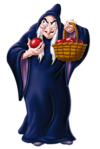 Rising action: The evil queen makes a potion that will turn her into a hag. Then makes a poisonous apple and heads into the woods.