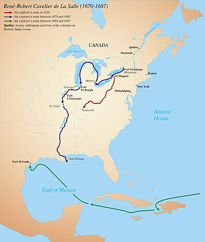 Rene-Robert De La Salle sailed for the French