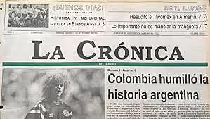 Colombia derrota a Argentina 5-0 para la clasificatoria de mundial del 94