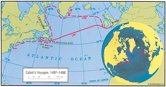John Cabot sailed for the English
