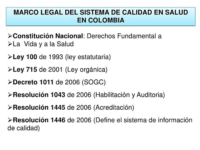 Sistema de Calidad en Salud en Colombia