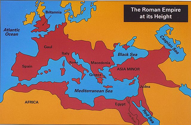 The roman empire reaches its larges extent.