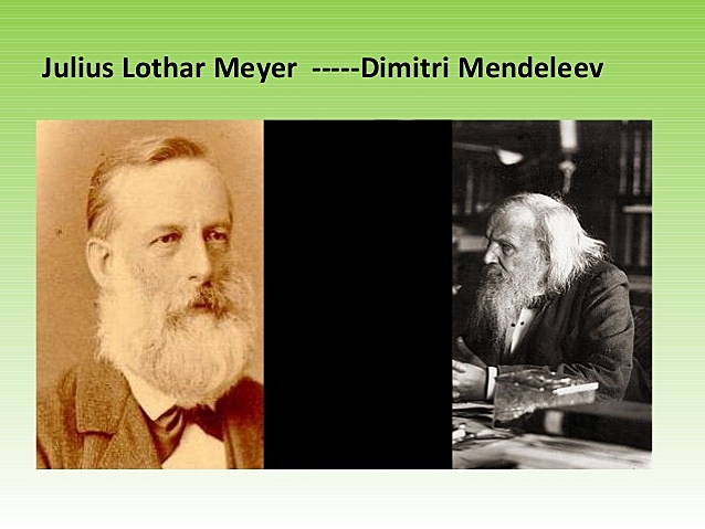 Dimitri Mendeleiev (1834-1907) y Julius Lothar Meyer (1830-1895)