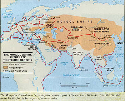 Mongol Empire Encompasses Silk Roads