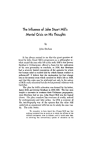 J.S. Mill’s “Mental Crisis”