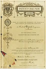 حصل رودلف ديزل على براءة اختراع