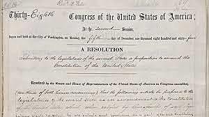 The 13th amendment becomes ratified