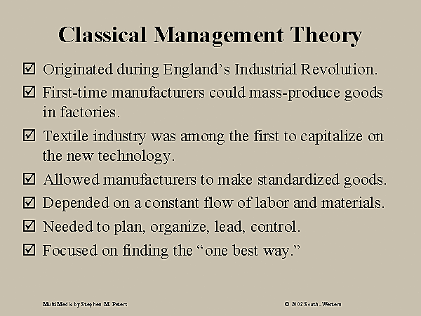 Classical Management Theory