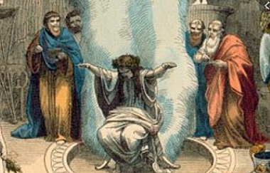 The Oracle tells Jocasta of a prophecy about Oedipus.