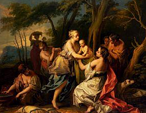 King Polybus and Queen Merope adopt Oedipus.