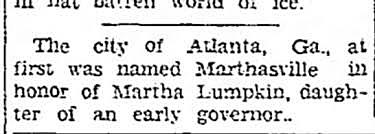 1843 ATL name Changed to Marthasville