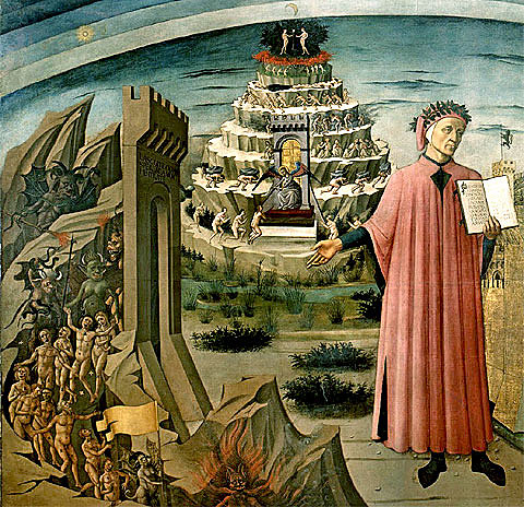 Antes de morir, Dante termina de redactar La Divina Comedia