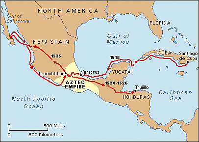 Hernan Cortes sailing for Spain