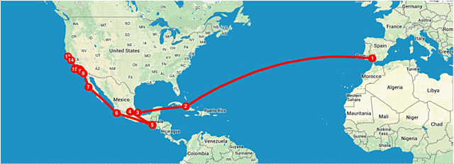 Juan Rodriguez Cabrillo sails for Portugal