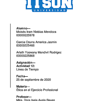 Timeline: Actividad 12: línea del tiempo
